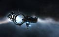 eve online, vaisseau qui va prendre la porte d'accélération